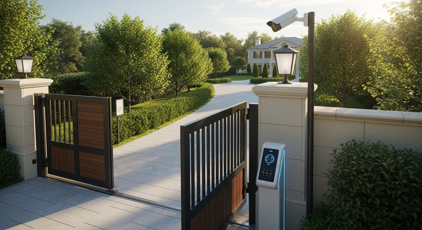 Premium estate gate with security guards